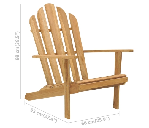 Silla Adirondack de madera de teca maciza