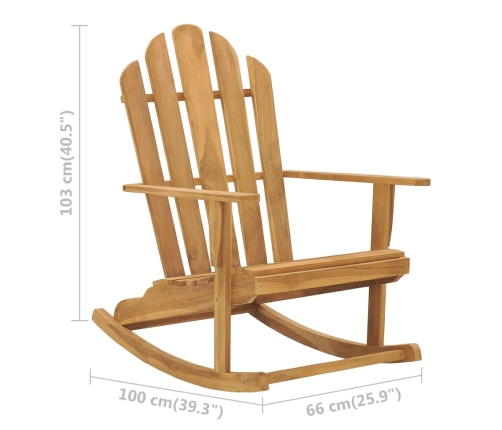 Mecedora Adirondack de madera de teca maciza