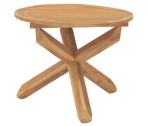 Mesa de comedor de jardín madera maciza de teca Ø90x75 cm