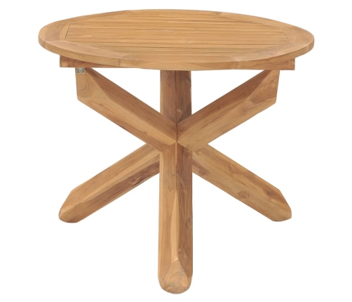 Mesa de comedor de jardín madera maciza de teca Ø90x75 cm