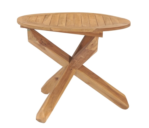 Mesa de comedor de jardín madera maciza de teca Ø90x75 cm