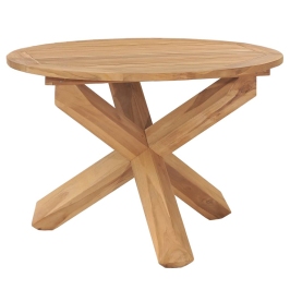 Mesa de comedor de jardín madera maciza de teca Ø110x75 cm