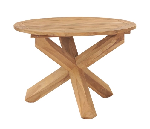 Mesa de comedor de jardín madera maciza de teca Ø110x75 cm