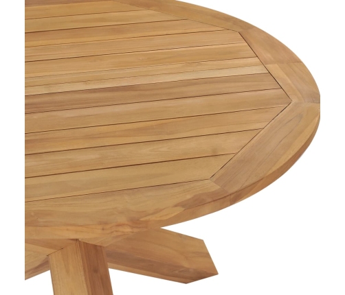 Mesa de comedor de jardín madera maciza de teca Ø110x75 cm