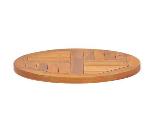 Superficie de mesa redonda madera maciza de teca 2,5 cm 50 cm