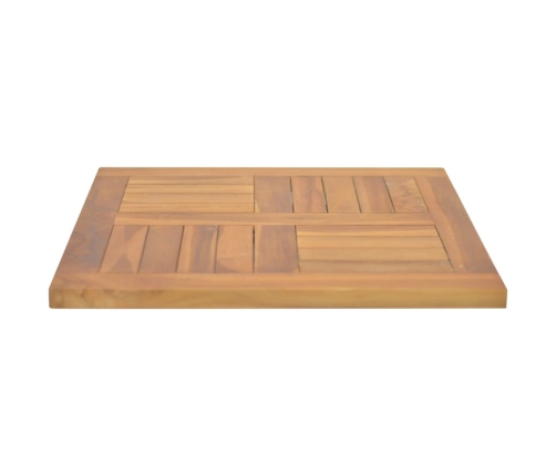 Tablero de mesa cuadrado madera maciza de teca 50x50x2,5 cm