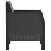 Set de muebles jardín 3 piezas cojines PP ratán gris antracita