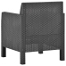 Set de muebles jardín 3 piezas cojines PP ratán gris antracita