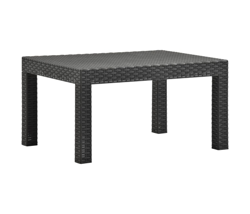 Set de muebles jardín 3 piezas cojines PP ratán gris antracita