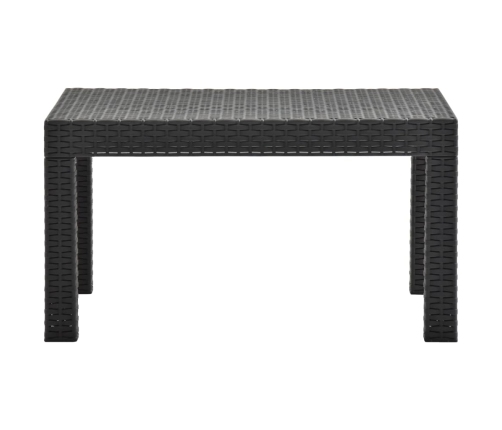 Set de muebles jardín 3 piezas cojines PP ratán gris antracita