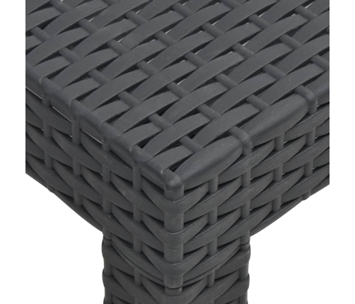 Set de muebles jardín 3 piezas cojines PP ratán gris antracita