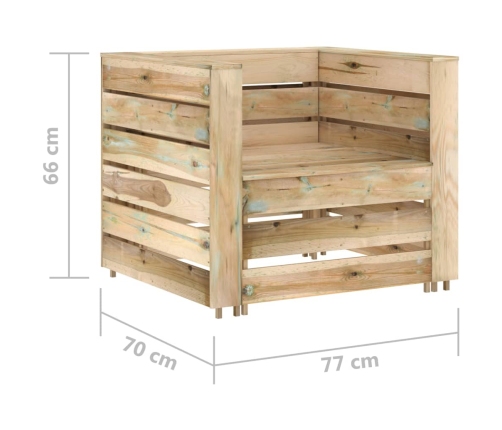 Set de muebles de palés jardín 2 piezas madera pino impregnada