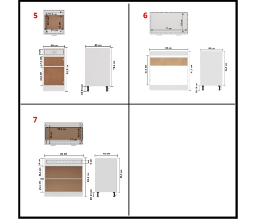 Juego de muebles de cocina 7 piezas madera de ingeniería blanco