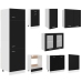 Juego de muebles de cocina 8 piezas madera de ingeniería negro