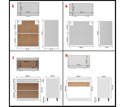 Juego de muebles de cocina 11 piezas madera ingeniería blanco