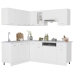 Juego de muebles de cocina 11 piezas aglomerado blanco