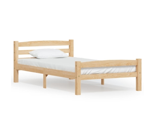 Estructura de cama sin colchón madera maciza de pino 100x200 cm