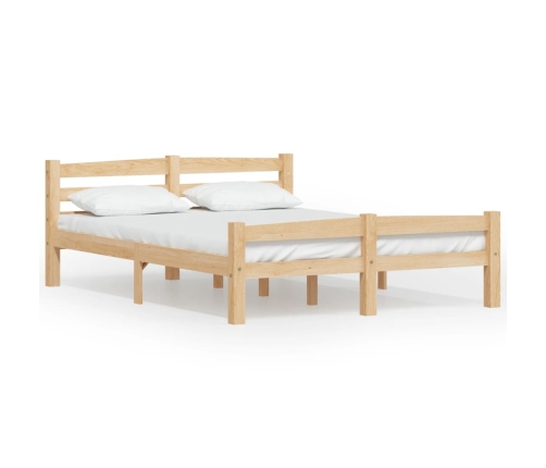 Estructura de cama sin colchón madera maciza de pino 120x200 cm