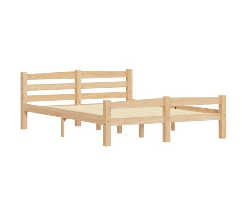 Estructura de cama sin colchón madera maciza de pino 120x200 cm