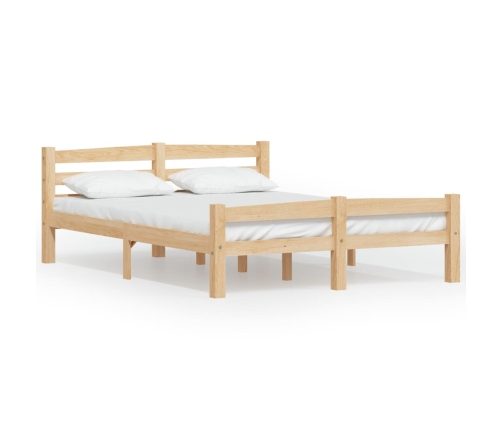 Estructura de cama sin colchón madera maciza de pino 140x200 cm