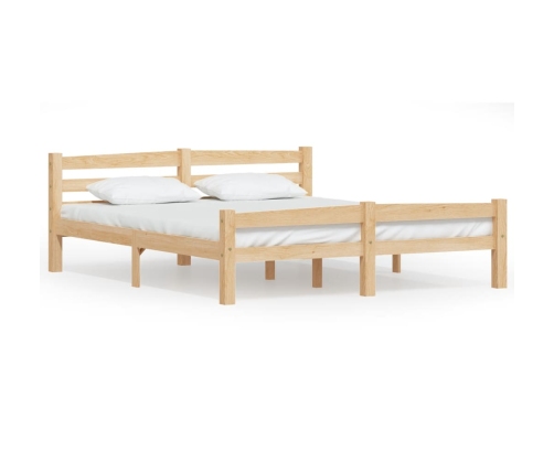 Estructura de cama sin colchón madera maciza de pino 160x200 cm