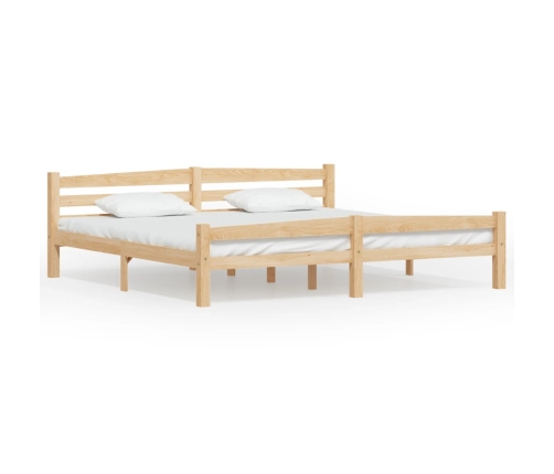 Estructura de cama sin colchón madera maciza de pino 200x200 cm