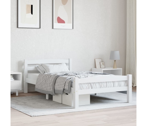 Estructura de cama sin colchón madera de pino blanco 100x200 cm