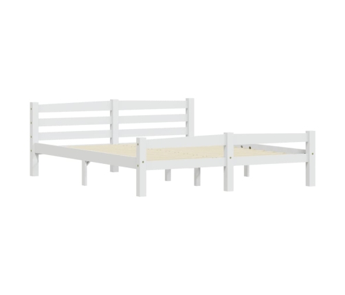 Estructura de cama sin colchón madera de pino blanco 160x200 cm