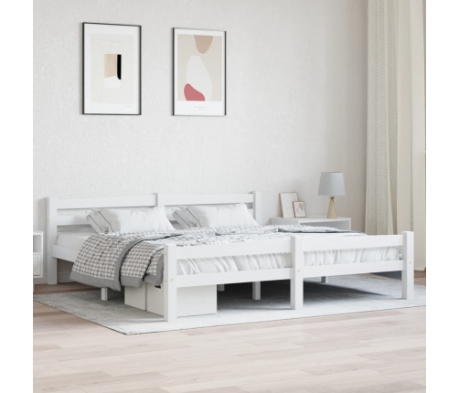 Estructura de cama sin colchón madera de pino blanco 180x200 cm