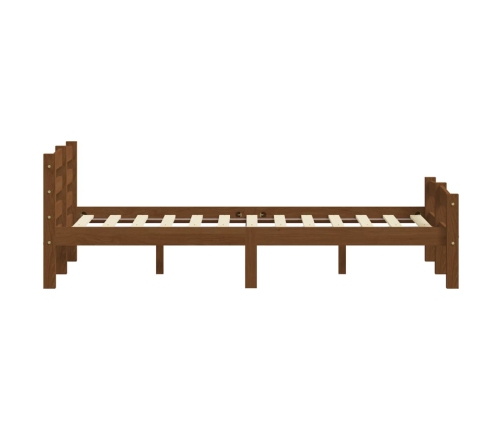 Estructura cama sin colchón madera pino marrón miel 140x200 cm