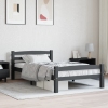 Estructura cama sin colchón madera pino gris oscuro 100x200 cm