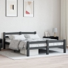 Estructura cama sin colchón madera pino gris oscuro 120x200 cm