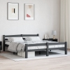 Estructura cama sin colchón madera pino gris oscuro 160x200 cm