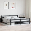 Estructura cama sin colchón madera pino gris oscuro 180x200 cm