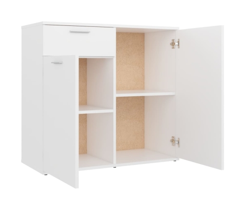 Aparador de madera contrachapada blanco 80x36x75 cm