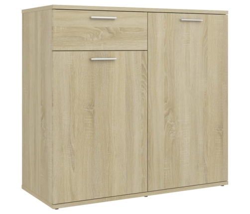 Aparador de madera contrachapada color roble Sonoma 80x36x75 cm