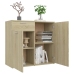 Aparador de madera contrachapada color roble Sonoma 80x36x75 cm