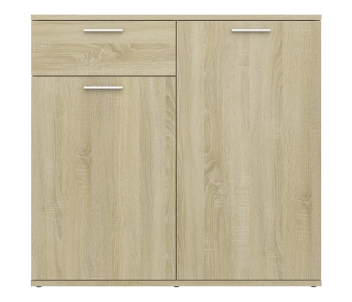 Aparador de madera contrachapada color roble Sonoma 80x36x75 cm