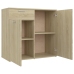 Aparador de madera contrachapada color roble Sonoma 80x36x75 cm