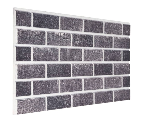 Paneles de pared 3D diseño de ladrillo 10 uds EPS negro y gris