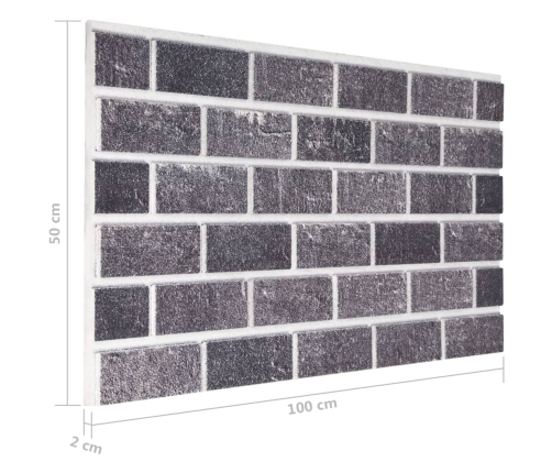 Paneles de pared 3D diseño de ladrillo 10 uds EPS negro y gris