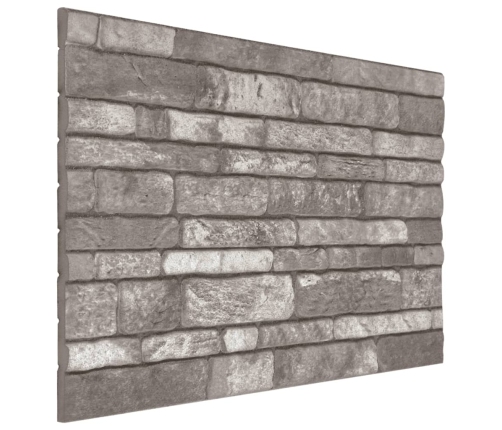 Paneles de pared 3D diseño de ladrillo 10 uds EPS gris oscuro