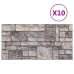 Paneles de pared 3D diseño de ladrillo 10 uds EPS gris claro