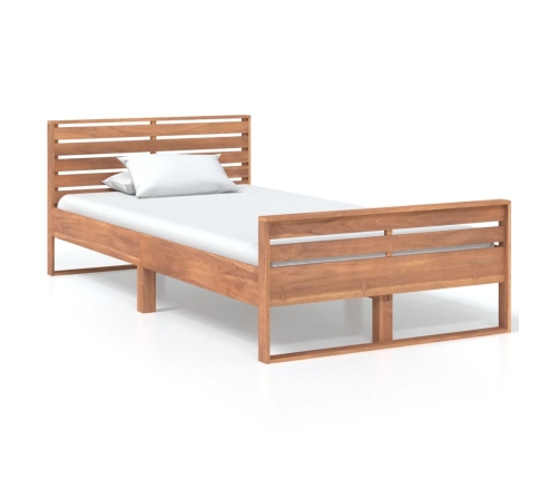 Estructura de cama de madera maciza de teca 100x200 cm