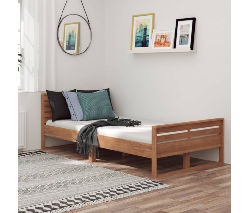 Estructura de cama de madera maciza de teca 100x200 cm