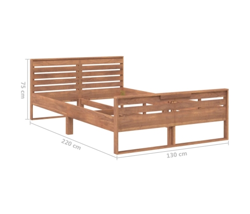 vidaXL Estructura de cama de madera maciza de teca 120x200 cm