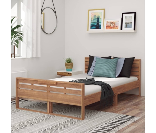 vidaXL Estructura de cama de madera maciza de teca 120x200 cm