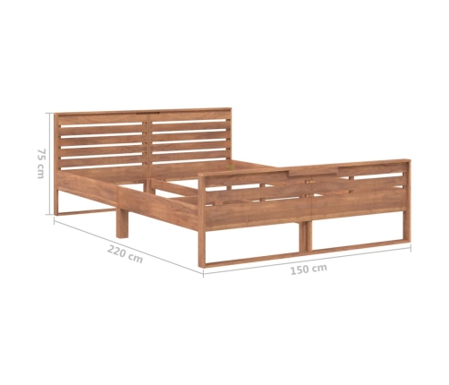 Estructura de cama madera maciza de teca 140x200 cm