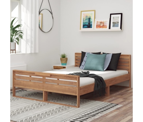 Estructura de cama madera maciza de teca 140x200 cm