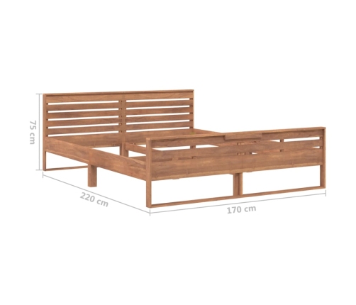 vidaXL Estructura de cama madera maciza de teca 160x200 cm